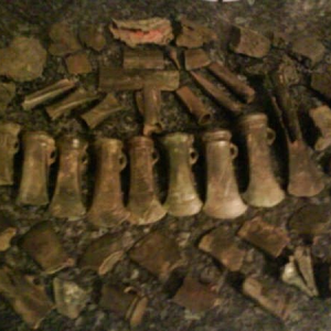 Bronze age axe hoard also included chisels, gouges, a hammer and broken pieces of spear heads and sword blades