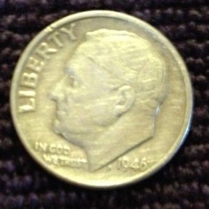 1946 Roosevelt Dime
Found 01/23/13
1st Methodist Church
Artesia, MS.