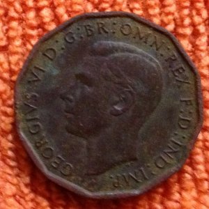 1944 British 3 Pence
Found 02/02/13
Fairview Elementary