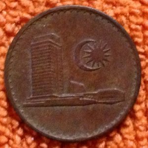 1967 Malaysian 1 Sen Coin
Found 02/03/13
Propst Park, Millport, Al.