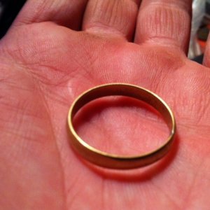 Old Thin Mens Gold Wedding Band