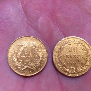 Reverse of the French Gold Francs