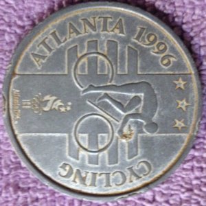 1996 Olympics Token
Found  02/21/13
Columbus, Ms.