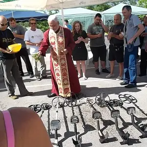 Metal detecting fest in Bulgaria, he is blessing the metal detectors