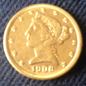 1906 D 5$ gold