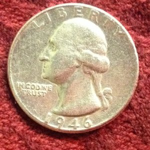 1946 Silver Washington Quarter
Found 09/25/13
Columbus, Ms