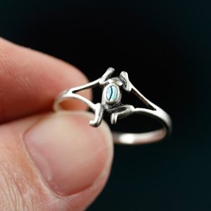 .925 Silver frog ring from the Galveston surf.