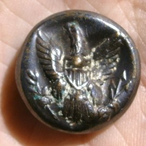 Indian wars button found Fort Worth Texas 1976