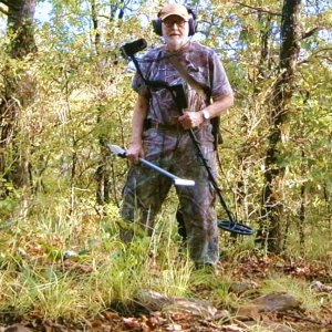 me age 66 in Okla Oct 5 2013 new Garrett AT gold getting used to the signals, on our 80 acres of wooded land in SE Oklahoma