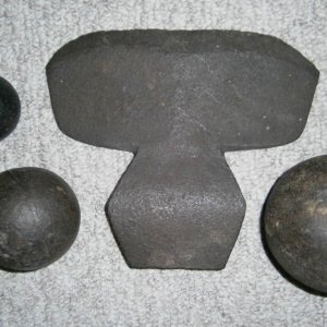 cannonballs from VA etc and broadaxe from near Alamo