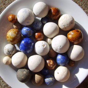 clay marbles, benningtons etc