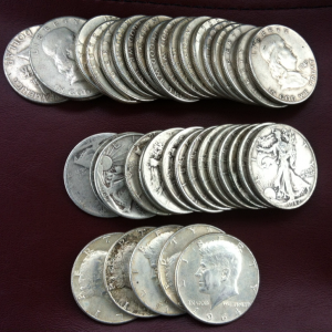 40 Silver Halves from my first bag - 15 walkers, 20 bens & 5 '64 kens.