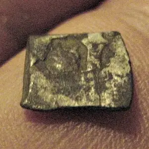 "BIT" CUT PIECE OF SILVER - DONT KNOW IF IT WAS CUT FROM A COB -BUT YOU CAN SEE PART OF THE SPANISH CROSS (THESE WERE SUPPOSEDLY WORTH A PINT OF ALE A