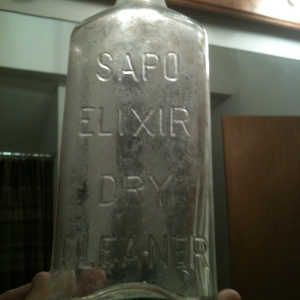 Sapo Elixar Dry Cleaner bottle found in a San Antonio Dump