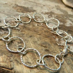 Sterling silver textured bracelet