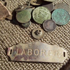 WJ RR laborer hat badge