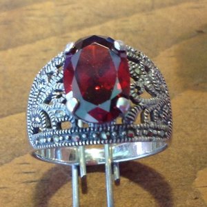 925 Silver Ring With
Garnet Birthstone
Found 5/11/14
West Point, Ms.