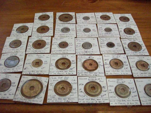 1600s-WW2 - Korean,Chinese and Japenese coins found in Korea