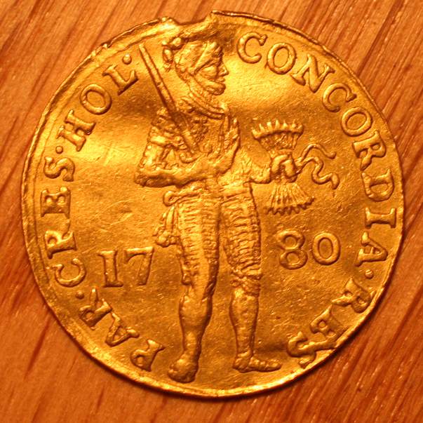 1780 Gold United Netherlands Ducat - I dug this coin in my first months ...