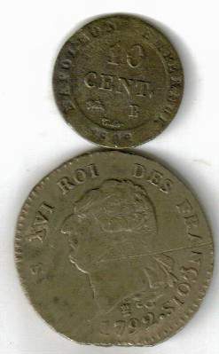 1792 and 1809 French silver coins