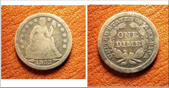 1853 seated liberty dime