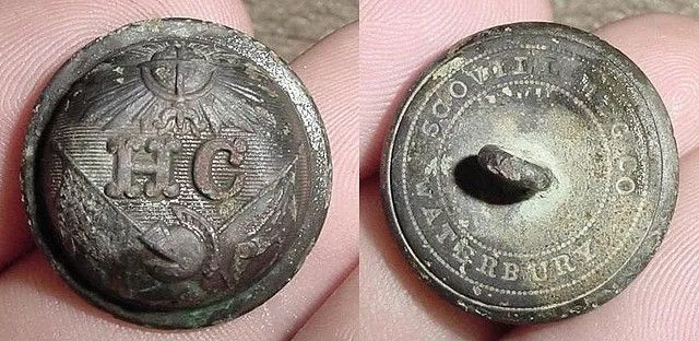 1855 - HIGHLAND CADET BUTTON- FOUND IN A FARM FIELD