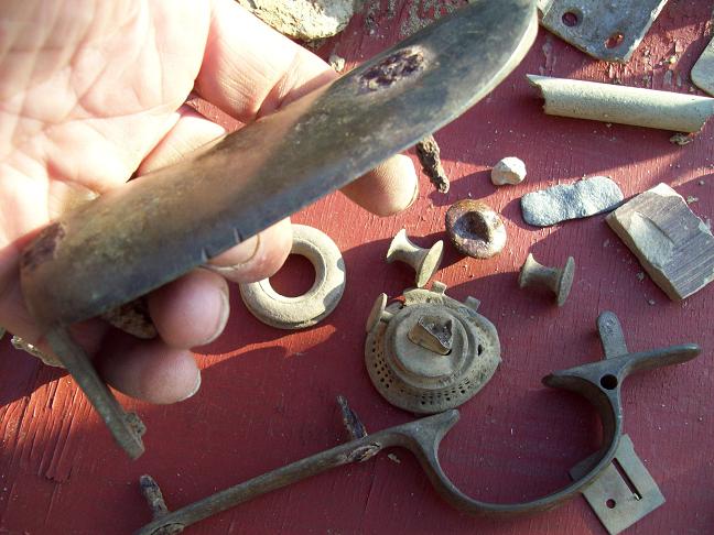 1858 Enfield parts recovered at 1800's  home site