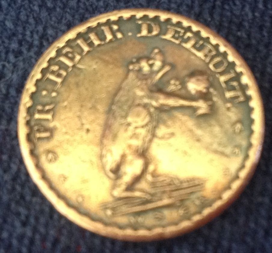 1861-1865 Detroit Token
Found 06/13/13
Columbus, MS