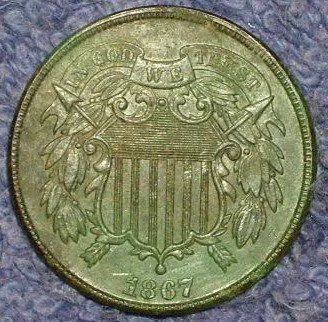 1867 2 cent coin