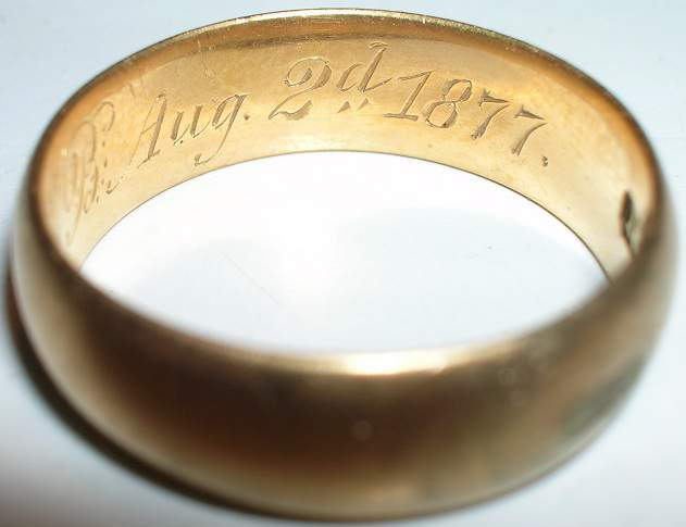 1877 Wedding Ring - This 18k wedding band is dated 1877.