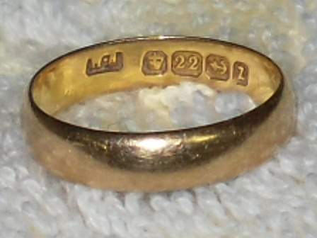 1899 - 22K Gold Ring - Found at stagecoach stop Brougham ON.