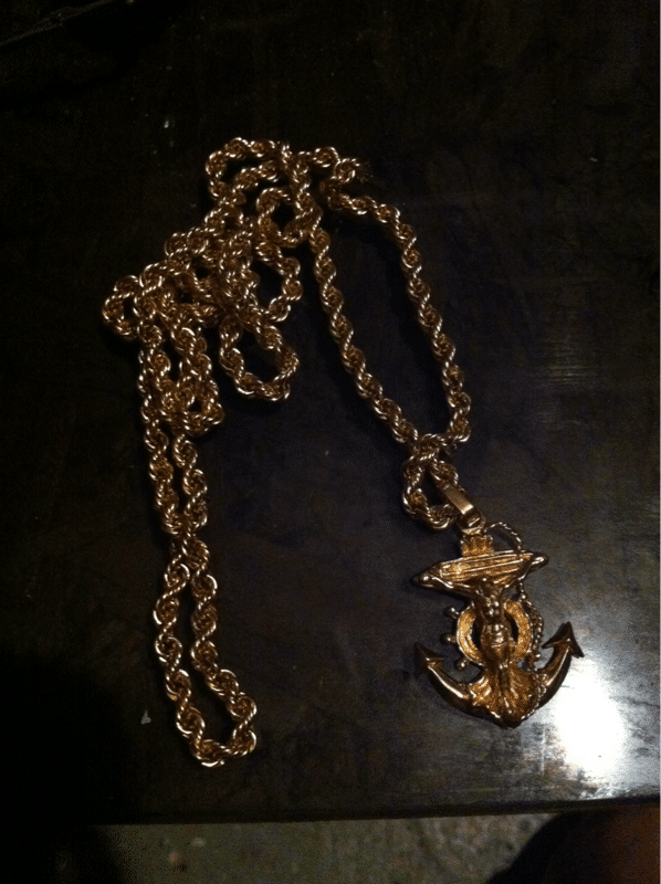 18k chain and mariners cross