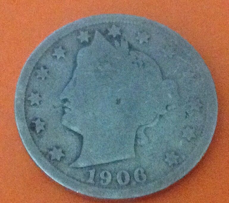 1906 V Nickel
Found 10/19/13
Booneville, Ms
Treasure Hunt