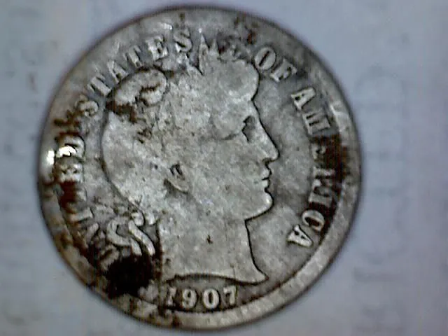 1907 Barber Dime