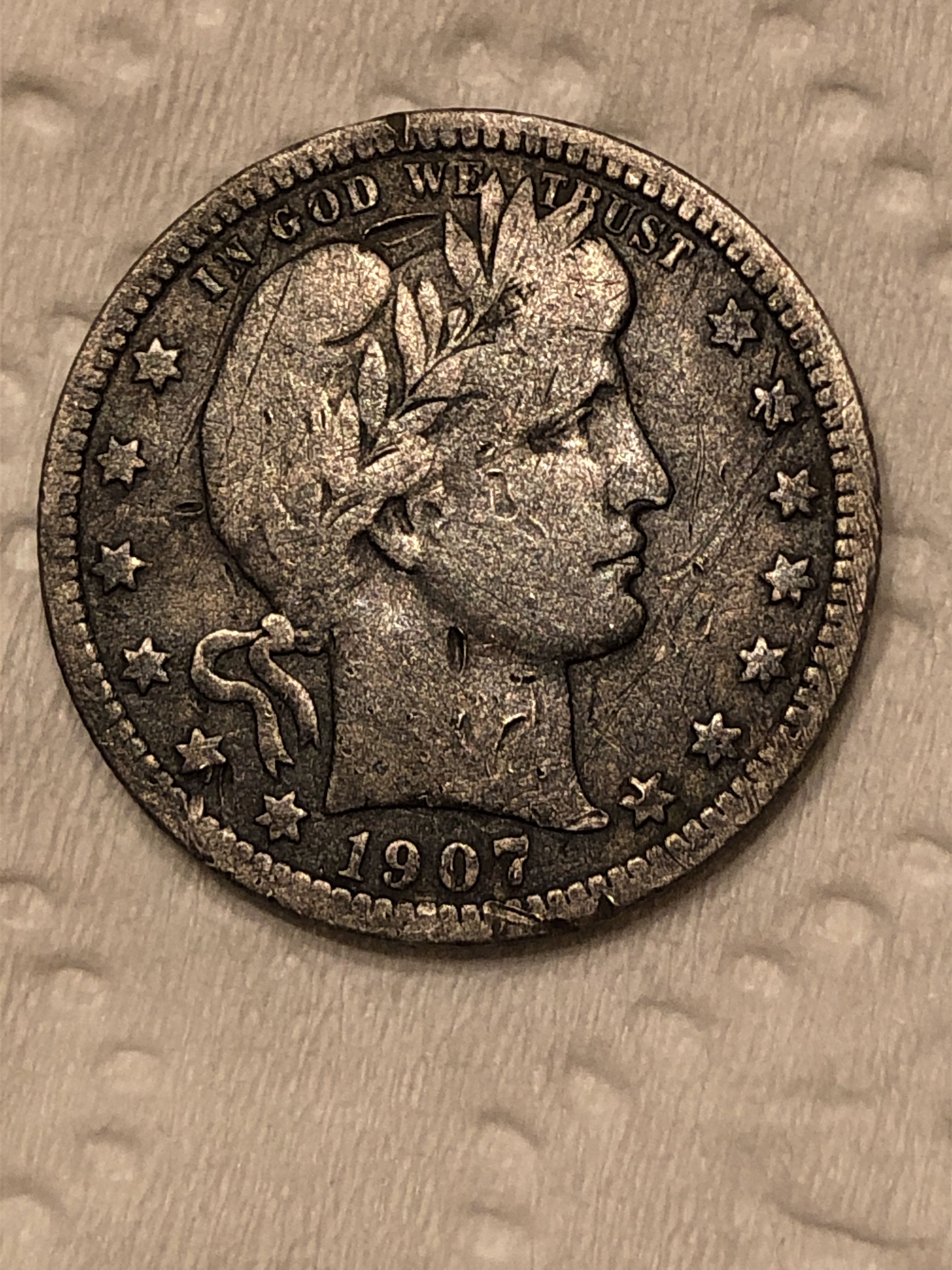 1907 Barber Quarter