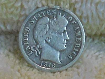 1916 Barber Dime - Found at the 1880 Myrtle School site.