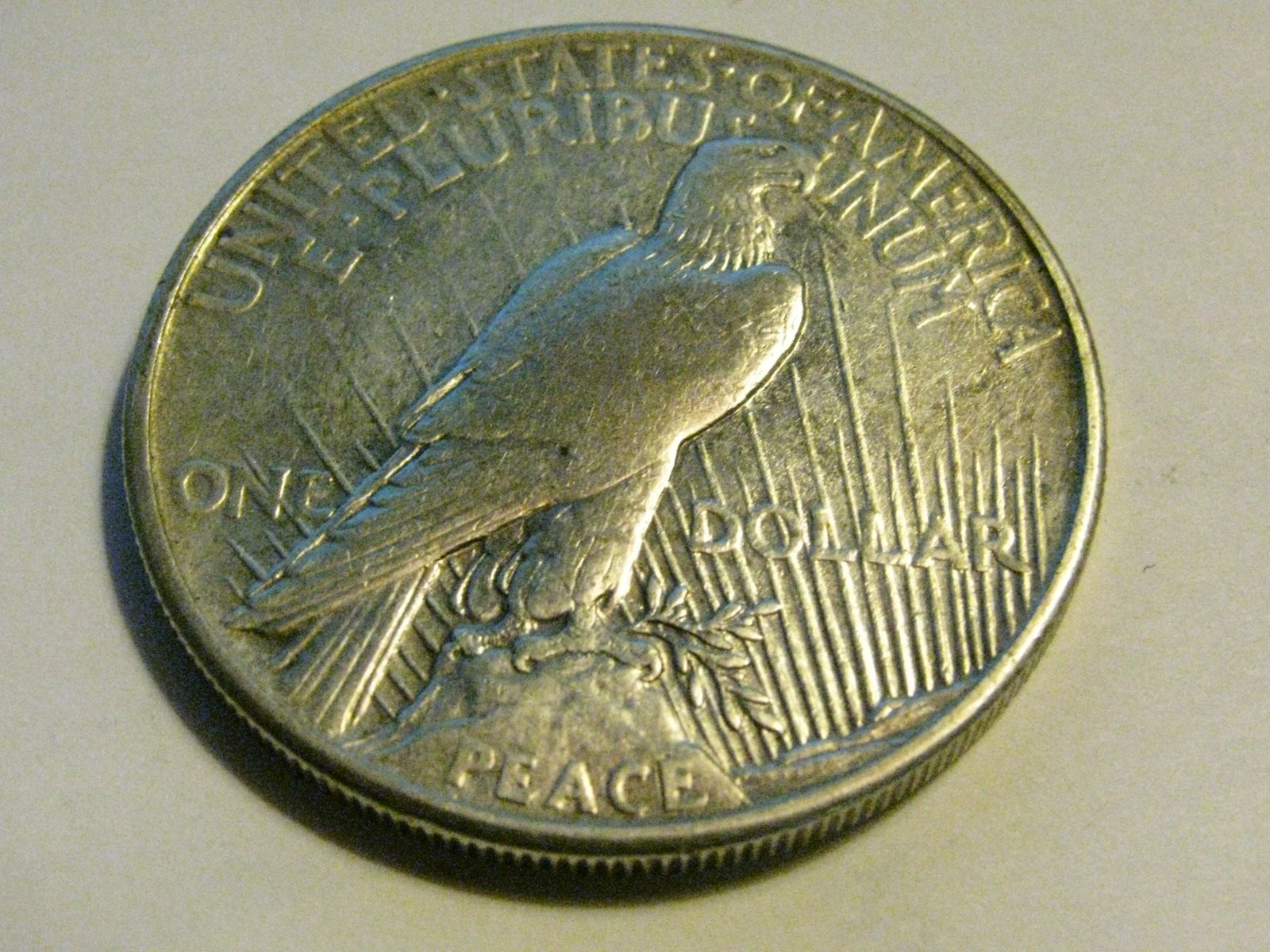 1921 Peace Dollar back