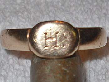 1930's Signet Ring 14K - Found at demolished home site Bondhead ON.