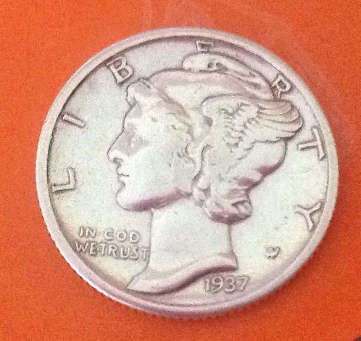 1937D Mercury Dime
Found 11/07/13
Carthage, Ms