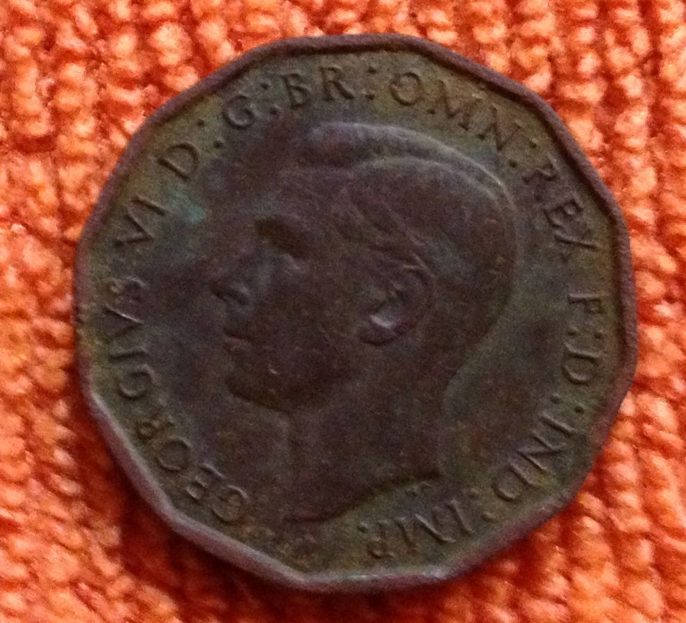 1944 British 3 Pence
Found 02/02/13
Fairview Elementary