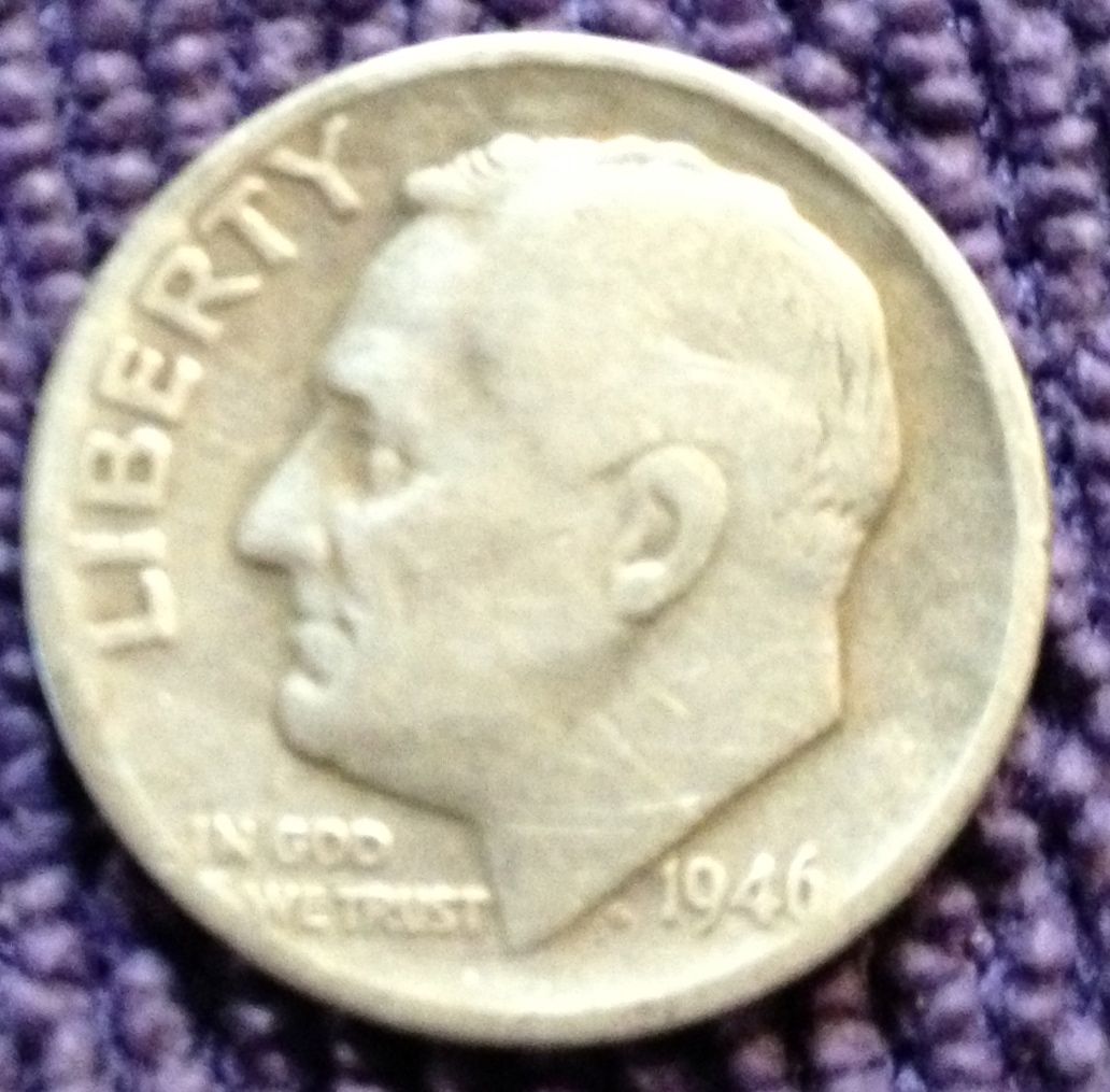 1946 Roosevelt Dime
Found 03/03/13
East Columbus, Ms.