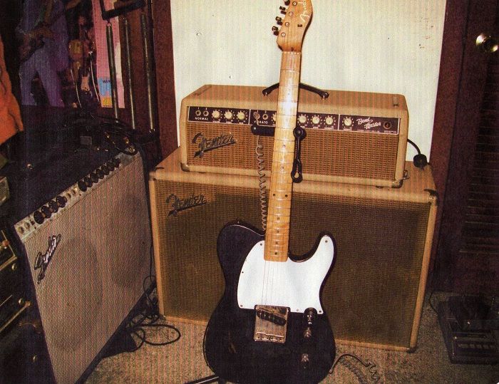 1957   Fender V neck Esquire ,1963 blond Fender Bandmaster ,1970 Fender silverface Twin reverb