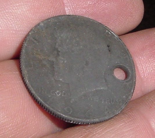 1964 SILVER HALF - MADE INTO KEY CHAIN FOB