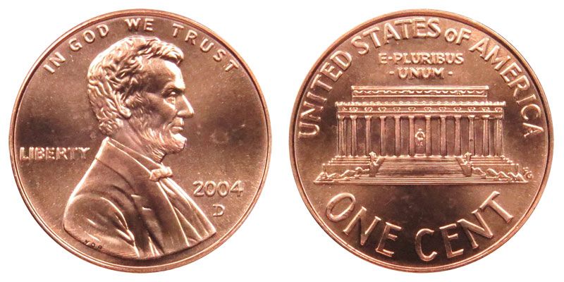 2004 Closed AM Penny (FG is spaced from edge), comes with Mint Label D