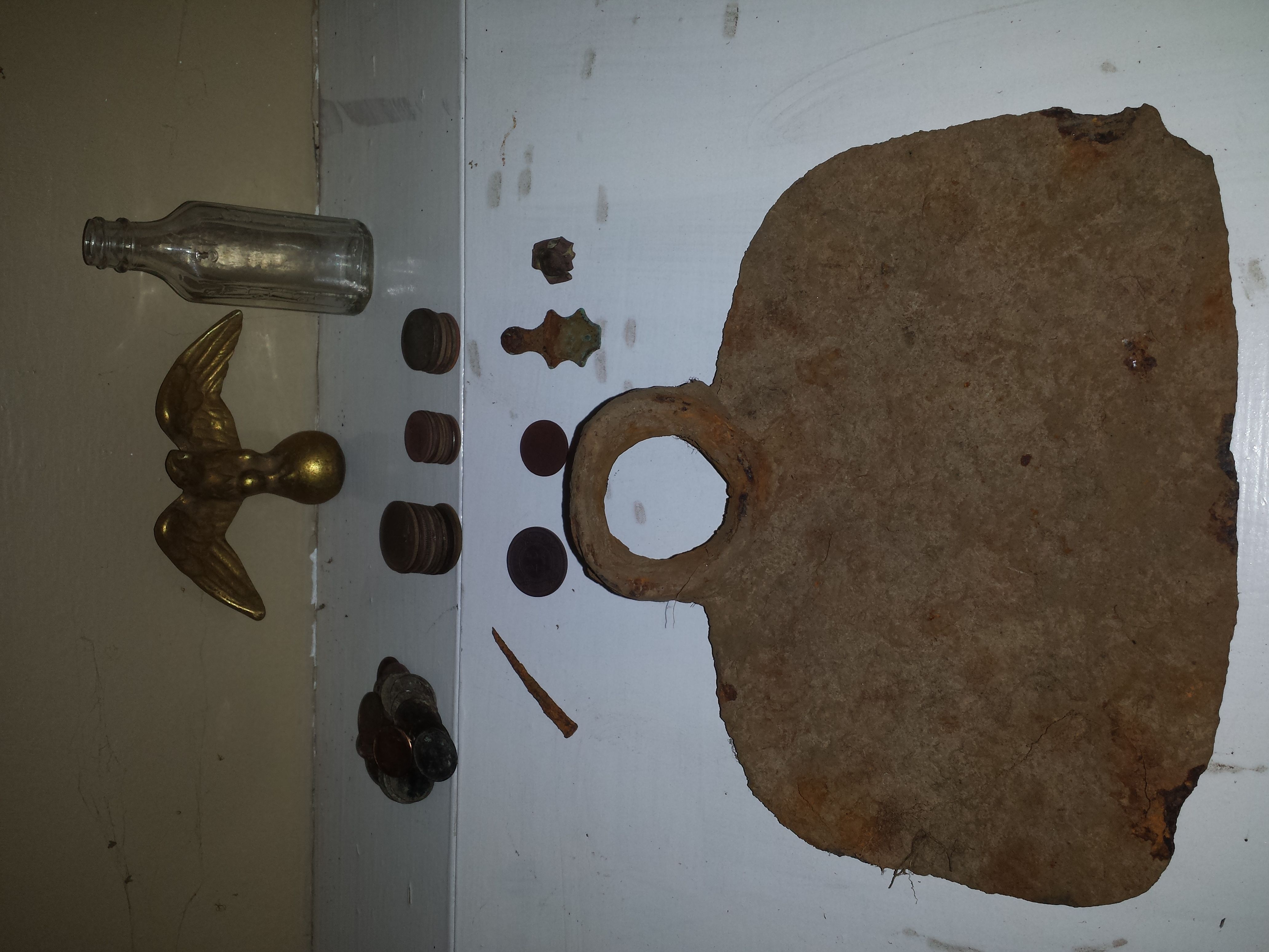 20150724 Collection of relics found around a house built in 1860 on private property in Crystal Springs with the F75.