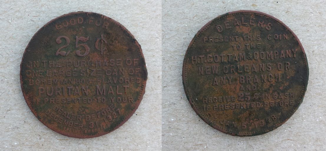 20160306 Puritan Malt Token found in Madison with the F75.