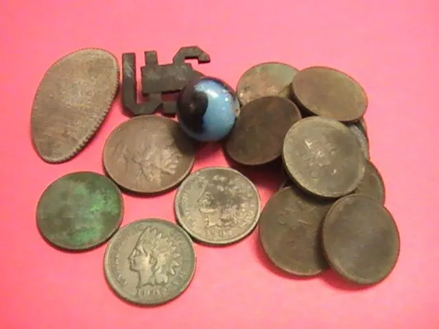 3 Indians, a Buffalo, a pile of Wheaties, and other goodies from a farmhouse site...all found along a 40-foot row of bushes in the front yard.