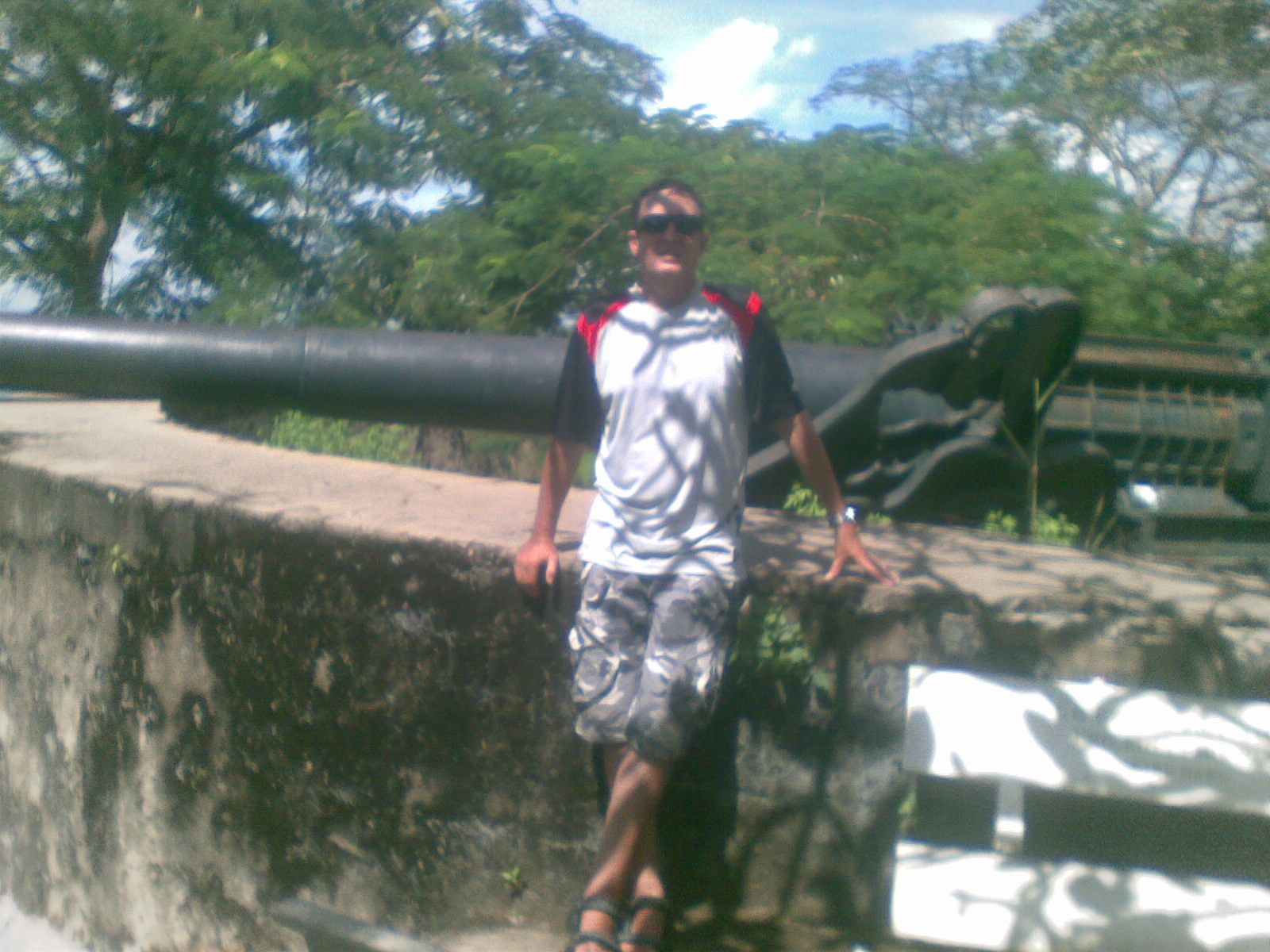 A gun in Vung Tau with the breech blown up.