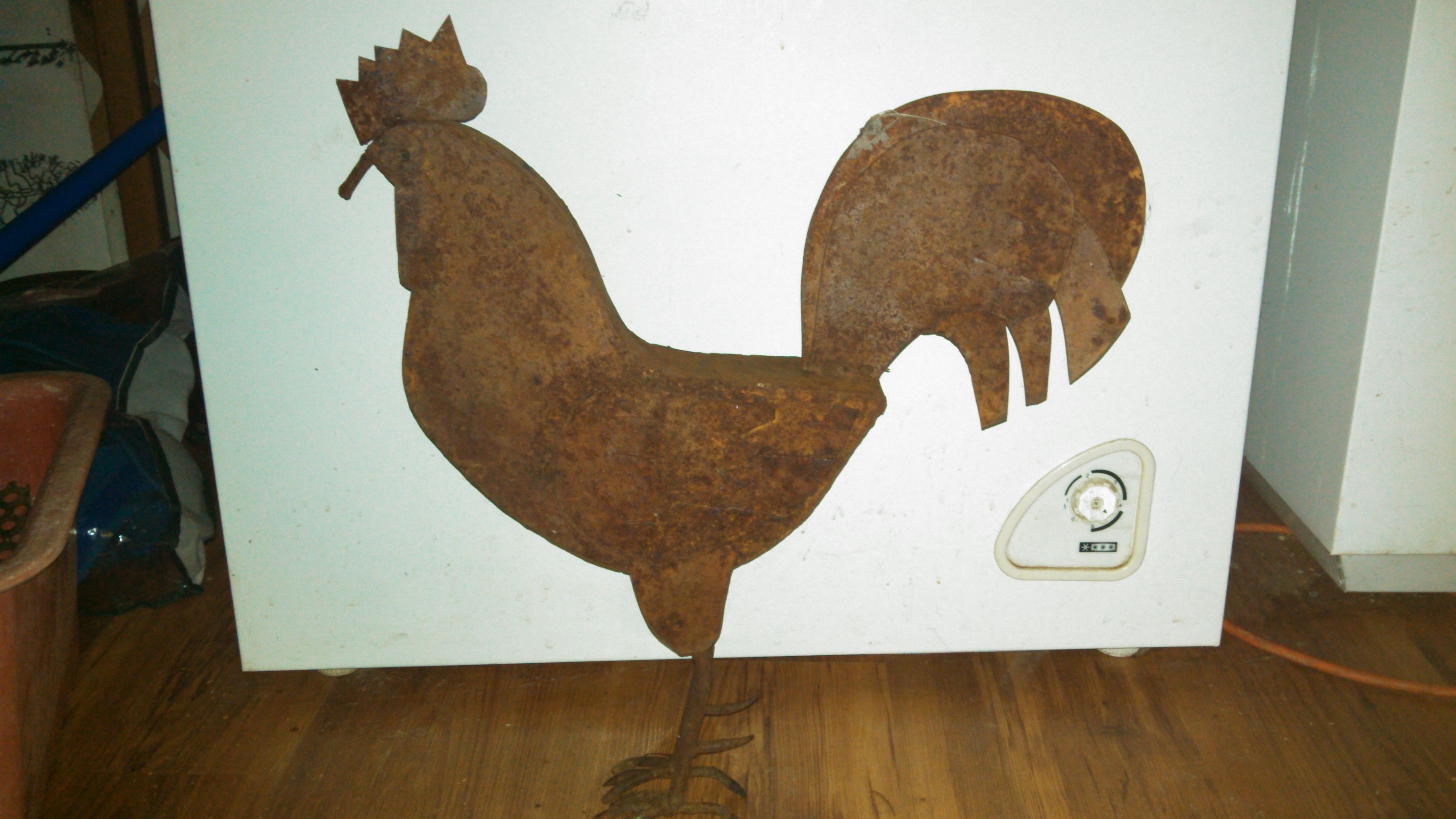 A steel Rooster found by my friend Rick Hale at the Famous Classic Hill Mine near Happy Camp in Siskiyou County California.