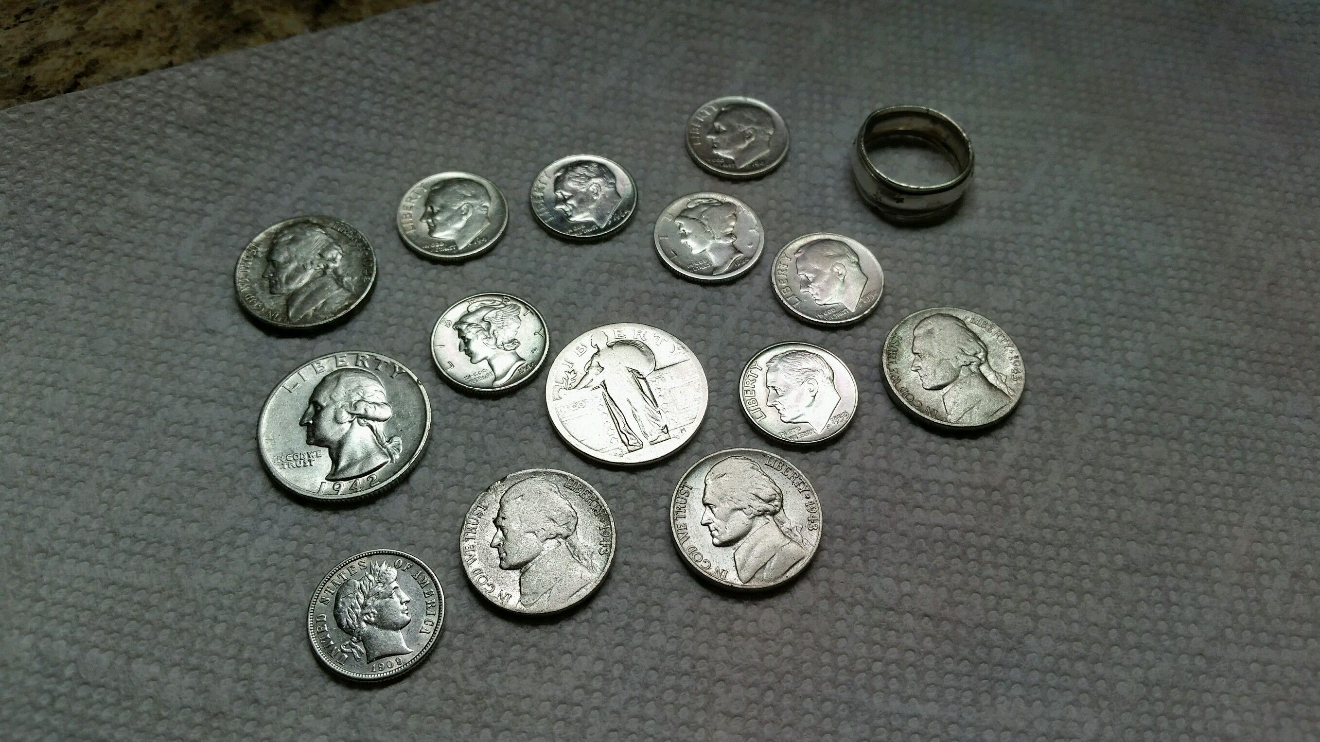 Assorted cleaned  silvers found during last few hunts.